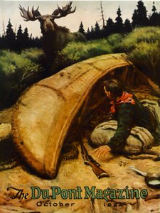 Moose attack!, a DuPont Magazin címlapja, 1924. október alkotó: American School