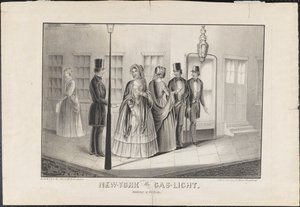 New York, Gas Light, Hooking a Victim, 1850 körül alkotó: American School
