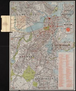 Boston hivatalos térképe, 1895 körül (színes litográfia) alkotó: American School