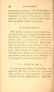 Oldal az Ifjabb Plinius válogatott leveleiből, X. könyv, Boston kiadásában alkotó: American School