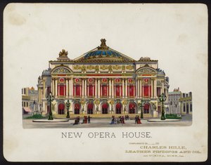 Palais Garnier operaház, Párizs, Franciaország (chromolitho) alkotó: American School