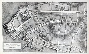 Része Bernard Ratzer kisebb New York-i térképének (litho) alkotó: American School