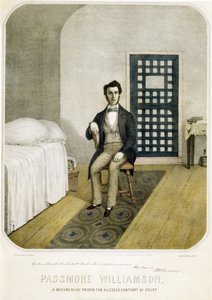 Passmore Williamson a Moyamensing börtönben a bíróság állítólagos megsértése miatt, pub. 1855 (színes litográfia) alkotó: American School