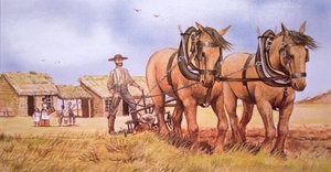 Úttörő farmer (színes litó) alkotó: American School