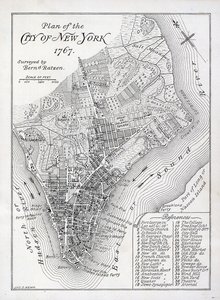 New York város terve 1767-ben (litho) alkotó: American School