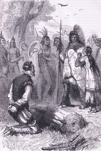 Pocahontas megmenti Smith kapitány életét, illusztráció Cassell története az Egyesült Államok pubjából. készítette: Petter & Galpin 1890 körül (litho) alkotó: American School