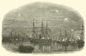 A hordárflotta Fort Fisher elfoglalását ünnepli, 1865. január alkotó: American School