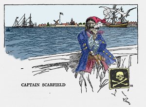 Scarfield kapitány portréja: Howard Pyle (1853 - 1911), amerikai illusztrátor "" A spanyol főtér kalózai és maroonászai könyve". 1887. alkotó: American School