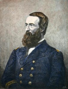 David Dixon Porter (1813-91), a Szövetségi Haditengerészet admirálisának portréja (színes litó) alkotó: American School