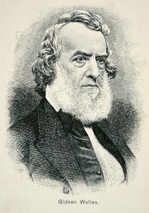 Gideon Welles (1802-78), az amerikai haditengerészet miniszterének portréja a háború és az újjáépítés alatt (litho) alkotó: American School