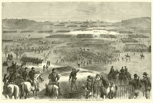 A Konföderációs Hadsereg állása a feladás bejelentésekor, 1865. április alkotó: American School