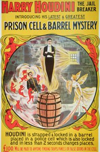 Houdini új fellépését hirdető plakát (színes litó) alkotó: American School