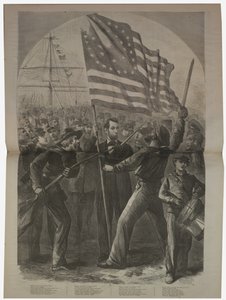 Lincoln elnök bekapcsolódik a Fort Stevens-i csatába, illusztráció a "Harper