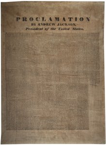 Andrew Jackson (1767-1845), az Egyesült Államok elnökének kiáltványa, 1832. december 10.