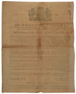 Kiáltvány Francis Bernard, Massachusetts Bay kormányzója nevében: böjtnap meghirdetése a francia és indiai háború idején, 1761. április 8. alkotó: American School