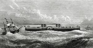 Javasolt komp-gőzös Dover és Calais között, illusztráció az Appletons Journalból, 1872. május 4. alkotó: American School