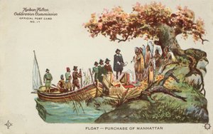 Manhattan beszerzése (színes lithó) alkotó: American School