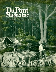 Pyralin horgászni megy, a DuPont Magazin címlapja, 1923. július alkotó: American School