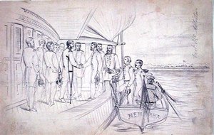 Foster tábornok Sherman tábornok fogadása az Ogeechee folyón alkotó: American School
