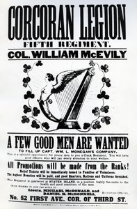 Toborzási plakát a Corcoran Legion számára, 1862 (nyomtatott papír)