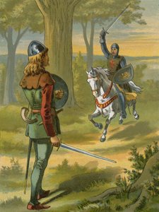 Robin Hood megállítja a fekete páncélos lovagot alkotó: American School