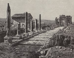 Timgad római-berber város romjai (ókori Thamugas), Algéria (metszet) alkotó: American School