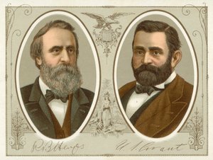 Rutherford B Hayes, Ulysses S Grant (chromolitho) alkotó: American School