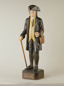 Diedrich Knickerbocker szobra, amely a New York-i Knickerbocker Hallban állt, 1850-67 körül (festett fa) alkotó: American School