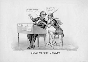 Olcsón eladó!, kiadó: Currier & Ives, New York, 1870 körül alkotó: American School