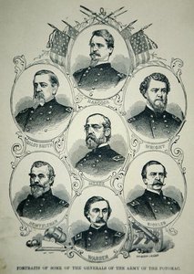 A Potomac Uniós Hadsereg tábornokainak hét portréja (litho) alkotó: American School