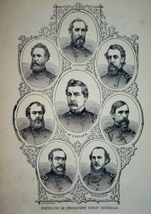 Hét portré az uniós hadsereg kiemelkedő tábornokról (litho) alkotó: American School