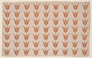 Hét sor tulipán, Fraktur festmény, 1800-20 körül alkotó: American School