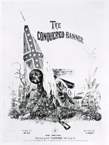 Kottaborító a „The Conquered Banner”-hez, Moina verse, zenéje: La Hache, kocsma. A. E. Blackmar, 1862 alkotó: American School