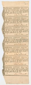 Sorsjegyek lapja, Massachusetts Lottery, 1781 alkotó: American School