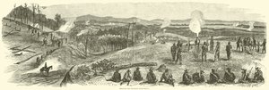 A vasút ágyúzása Resaca közelében, 1864. május alkotó: American School