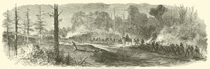 Shermans hadsereg megsemmisíti a Macon-vasutat Rough and Ready és Jonesborough között, 1864. augusztus alkotó: American School