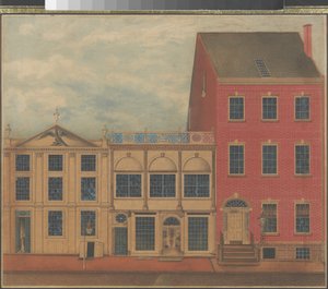 Duncan Phyfe üzlete és raktára a New York-i Fulton Streeten, 1817-1820 körül ( akvarell, tinta és gouache fehér állított papírra) alkotó: American School
