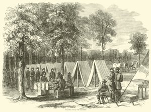 Katonák szavaznak az elnökre, 1864. szeptember alkotó: American School