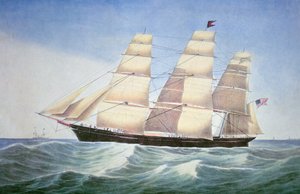 A Tengerek uralkodója, Nathaniel Currier litográfiája (1813-88) alkotó: American School