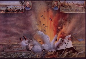 Spanyol-amerikai háború 1898, USS Maine felrobbantása Havanna kikötőjében alkotó: American School