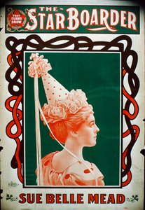 Star Boarder színházi plakát Sue Belle Mead színésznővel, 1900 körül