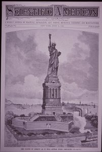 A Szabadság-szobor „ahogyan az elkészült után fog megjelenni” a Scientific American borítóján alkotó: American School