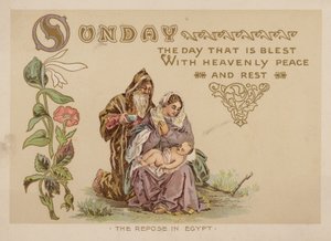 Vasárnap, a mennyei békével és pihenéssel megáldott nap (chromolitho) alkotó: American School