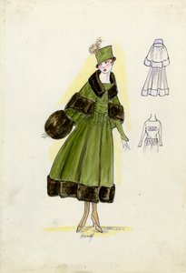 Szabott öltöny, Doucet, 1916 ősz (ceruza és akvarell, papír) alkotó: American School