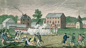 A lexingtoni csata, 1775. április 19., a "Connecticut Historical Collections"-ből, John Warner Barber, metszet: A. Doolittle, 1832 alkotó: American School