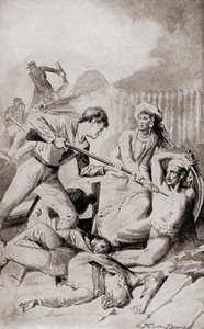 A Quallah Battoo-i csata 1832-ben, az 1905-ben megjelent „Országunk története” című művéből (litho) alkotó: American School