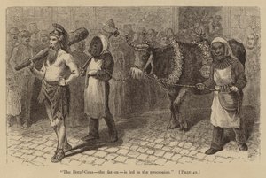 "A Boeuf-Gras, a kövér ökröt a körmenetben vezetik" (metszet) alkotó: American School