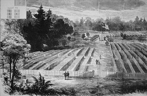 A temetkezési hely az Andersonville-i hadifogolytáborban (lithó) alkotó: American School