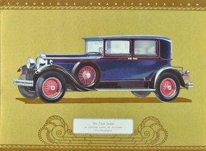 The Club Sedan, A Custom Eight by Packard, pub.1930 (színes litográfia) alkotó: American School