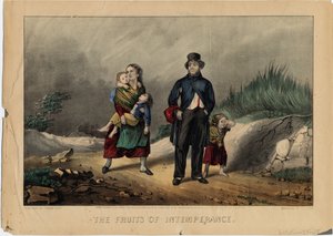 The Fruits of Intemperance, kocsma. Currier & Ives, 1870 alkotó: American School